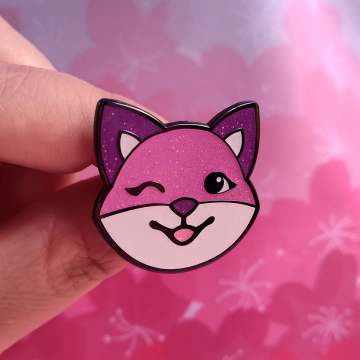 Enamel Pin - Winking Fox Face